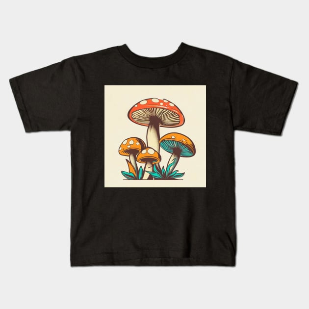 SHROOMS Kids T-Shirt by abovetheundergroundbrand